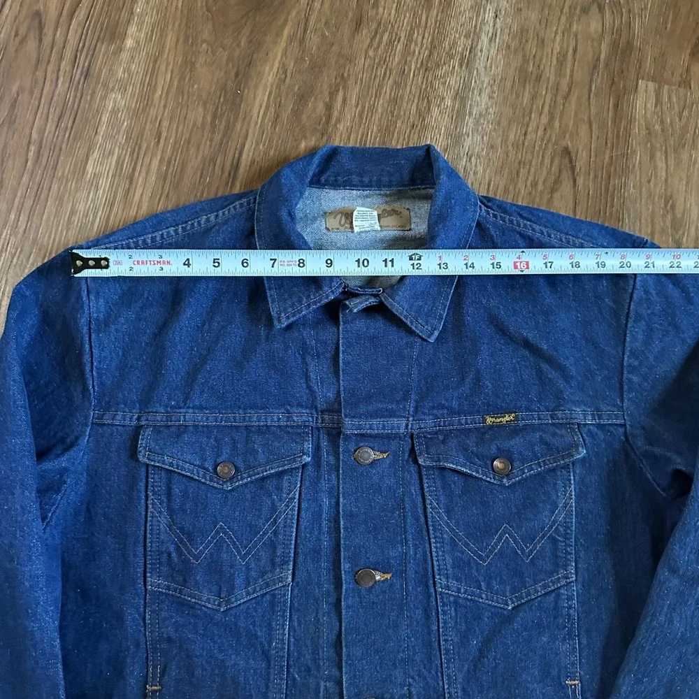 Wrangler Denim Jacket Mens 50 XL Blue 80's Vintage Western Trucker Made in USA